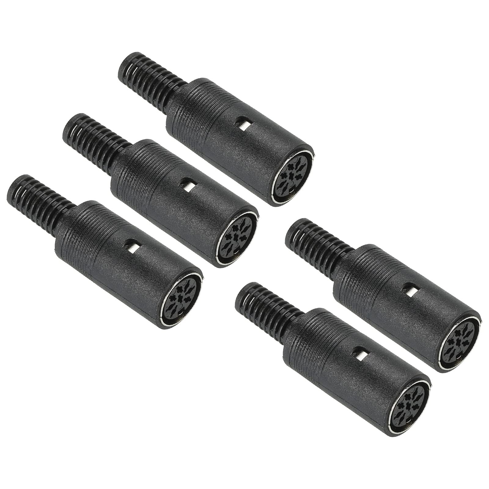 PATIKIL S-Video DIN Female Socket 8 Pin Signal Transmission for TV, DVD Player Pack of 5