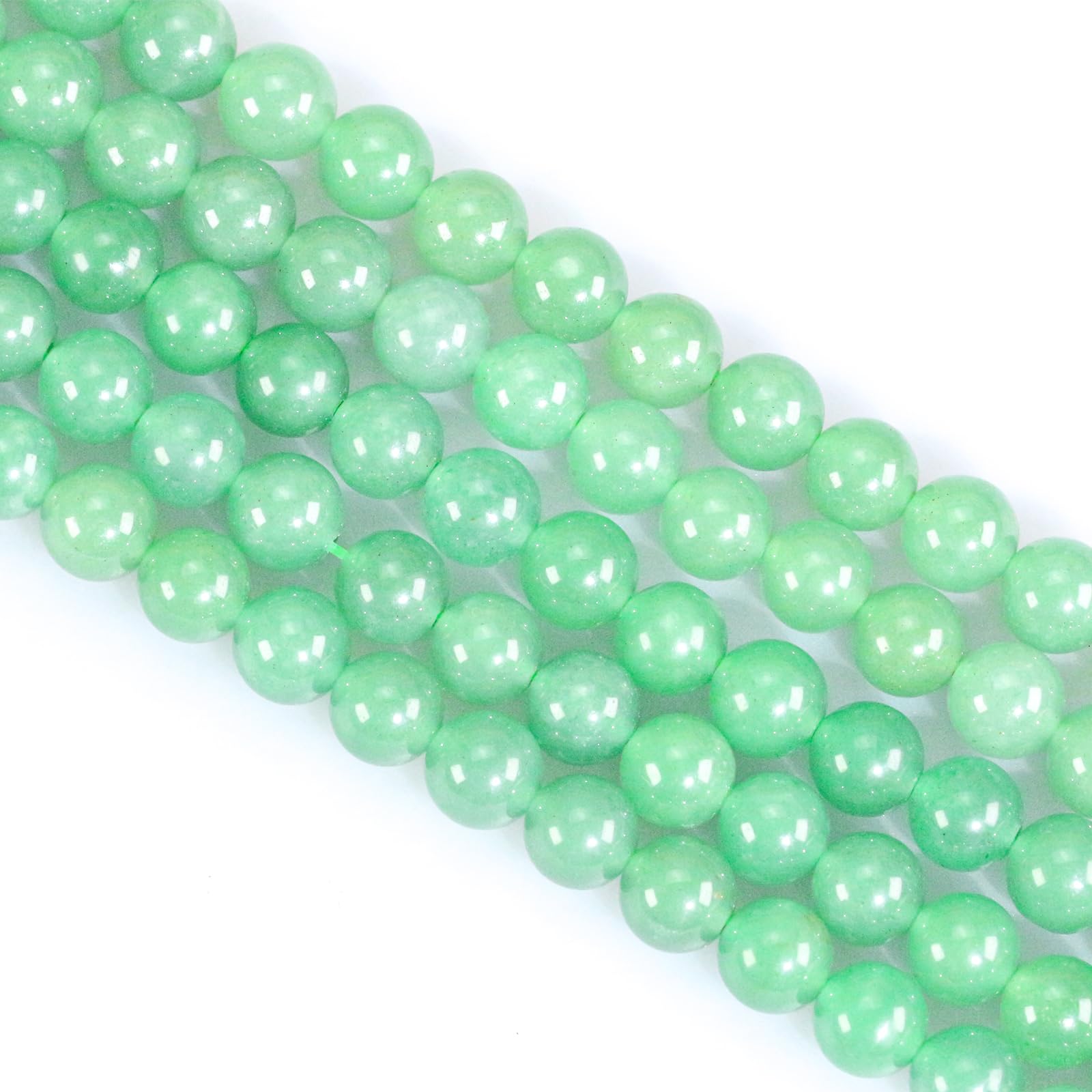 Ouubuuy 45pcs Green Aventurine 8mm Round Crystal Beads for Jewelry Making — image 1