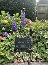ukgiftstoreonline Personalised In Loving Memory Feathers Slate Marker Garden view 4