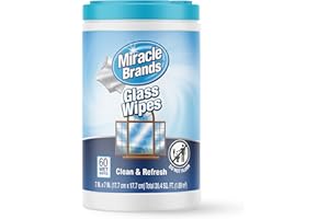 MiracleWipes for Glass - Disposable, Streak Free Cleaning Wipes for Mirrors, Windows, Home and Auto - Includes Microfiber - (