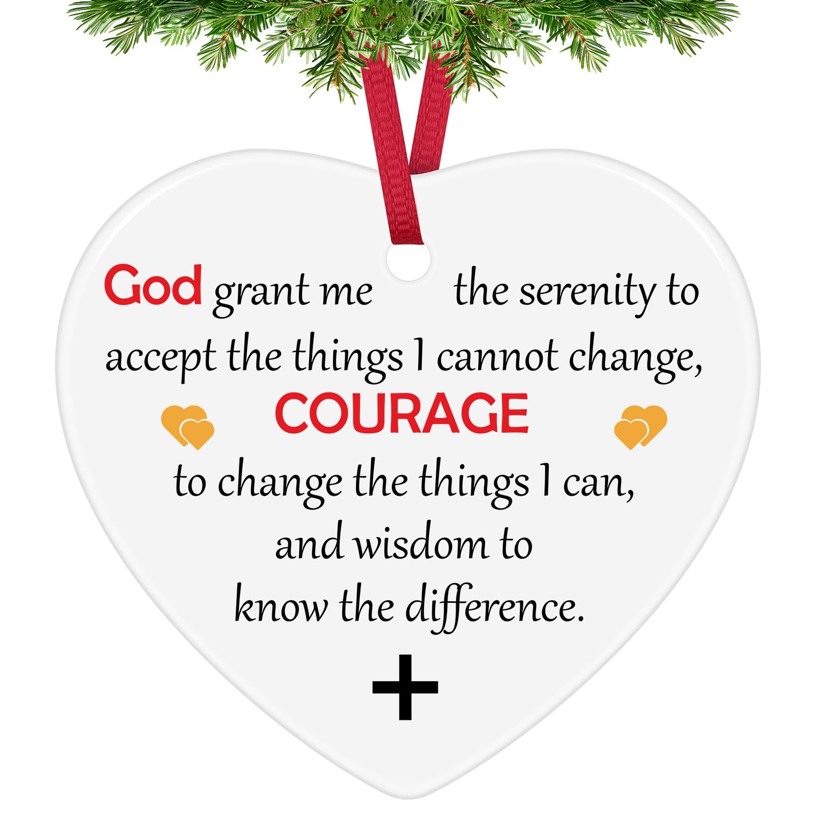Christian Christmas Ornaments: Religious Gifts for Women Men - Bible Verse Ceramic Hanging Ornament Encouragement Gifts for Easter & Christmas Tree Decoration