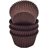 Mombake Premium Coffee Greaseproof Cupcake Liners Muffin Paper Baking Cups Standard Size, 100-Count
