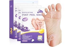 EAKROO Foot Peel Mask, 5 Packs Foot Peel Mask for Dry Cracked, Dead Skin, Callus, Peeling Foot Mask Repairs Heels and Removes Cracked Feet, Dry Skin Solution, Dry Skin Solution, Foot Treatment (Lavender)