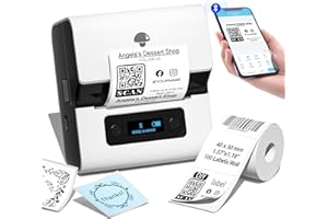 Memoqueen M221 Bluetooth Thermal Label Maker-Portable 3 Inch Barcode Label Printer for Retail,Business,Address,Compatible for Phone & PC, White