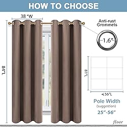Diraysid Cappuccino Grommet Blackout Curtains for