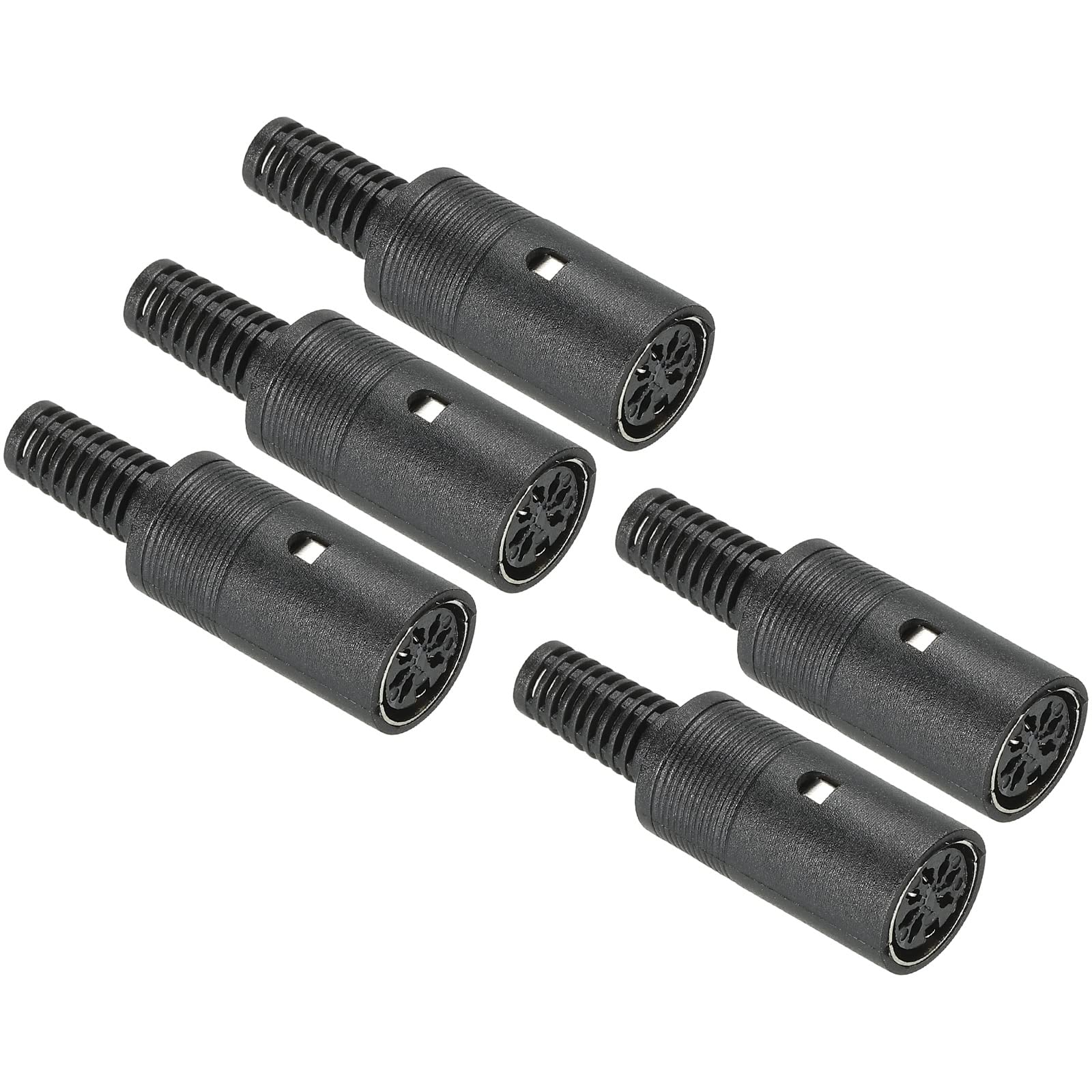 PATIKIL S-Video DIN Female Socket 7 Pin Signal Transmission for TV, DVD Player Pack of 5