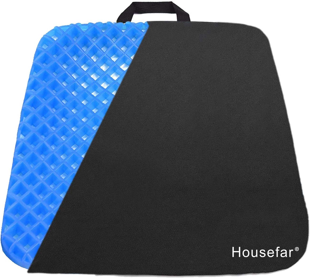 Gel Seat Cushion - Cool and Ventilated - Non-Slip , Seat Cushion - Relieves Sciatica and Coccyx Pain Housefar