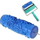 5in Pattern Paint Roller, Rubber Roller Texture Roller Tool with Beautiful Patterns Pattern Roller for Wall Decoration (ZZ0077 Flower)