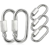 Masendelk 5pcs M3.5 Quick Link Chain, 1/8 Inch Stainless Steel Quick Links, D Shape Locking Quick Connector - 170lb Capacity