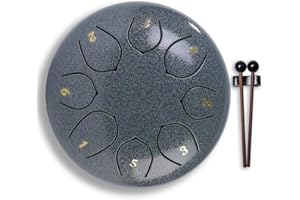 Ic Iclimetree Steel Tongue Drum – 6Inch 8 Note Rain Drum for Outside Garden, Meditation & Music Education Soothing, Hand-Tuned Steel Drum Instrument & Gift for Family, Friends & Kids (Jade Porcelain)