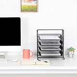 EasyPAG 4 Tier A4 Mesh In Tray Desk Organizer Black view 6