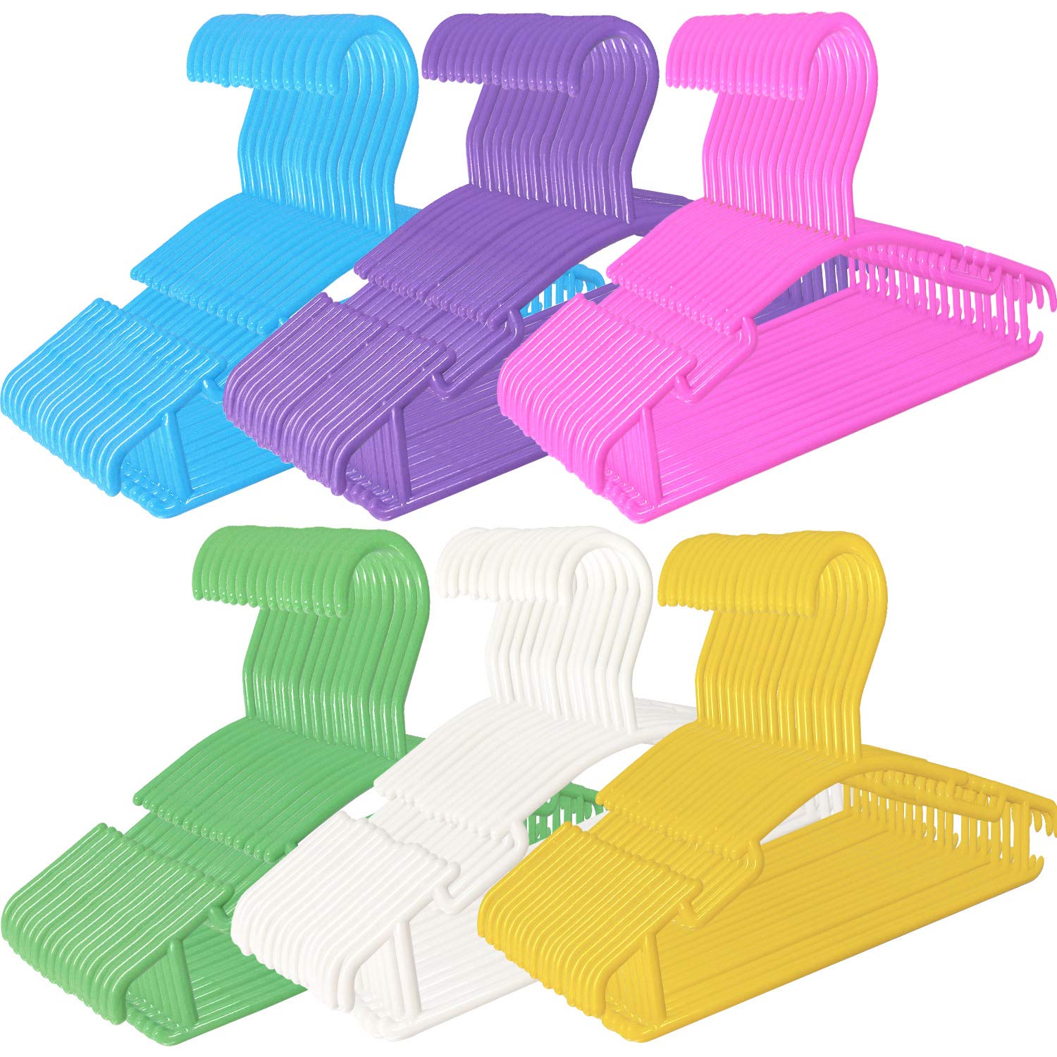 Baby Hangers,100 Pack Kids White Plastic Hangers for Baby Clothes Toddler Hangers Infant Clothes Hangers