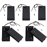 LAMPVPATH 5Pcs 2 AA Battery Holder with Switch, 2X 1.5V AA Battery Holder Case with Wire Leads and ON/Off Switch(5 Pack)