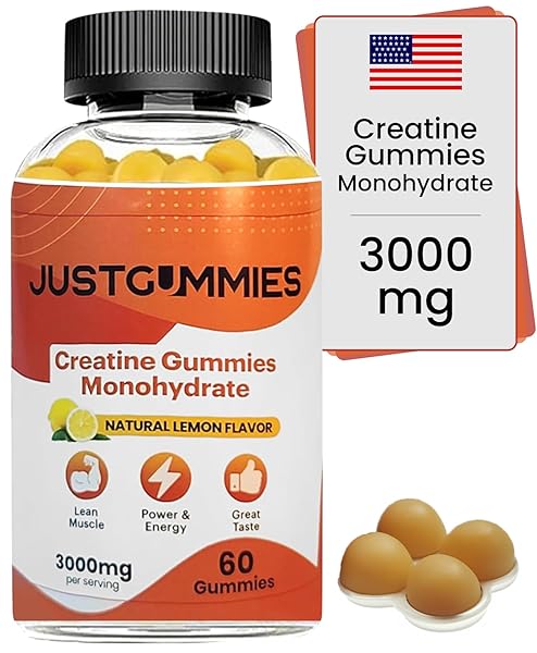 JUSTGUMMIES CREATINE MONOHYDRATE GUMMIES 3000 MG PER SERVING...