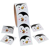 Fun Express - Penguin Face Roll Stickers for Winter - Stationery - Stickers - Stickers - Roll - Winter - 1 Piece