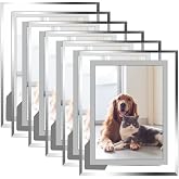 Vienrose 5x7 Picture Frame, Silver Edge Glass Frame, 6 Pack | Clear Glass Frame, Horizontal Vertical Display, Tabletop Home Decor