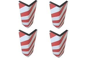 SNS SAFETY LTD Self-Adhesive, Corner Guards, Made of Foam Rubber, to Protect Car Parks, 17.3"x9.8"x0.8", with Reflective Strips Red White. (Pack of 4 pcs)