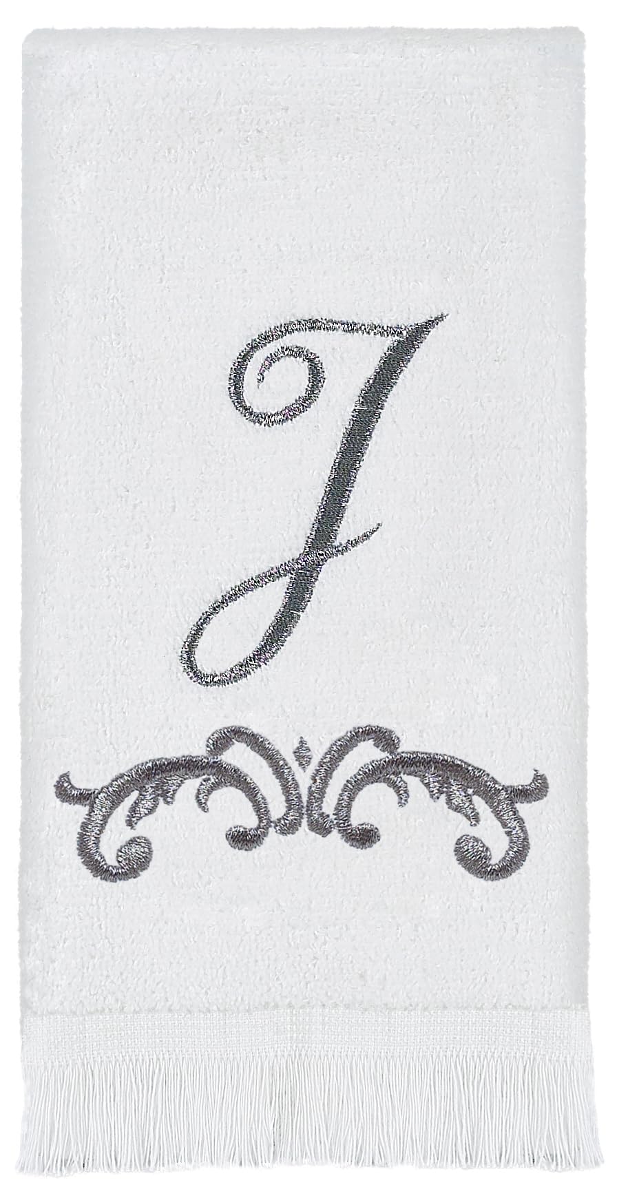 Avanti Linens - Fingertip Towel, Soft & Absorbent Cotton Towel (Monogram Collection, Initial J)