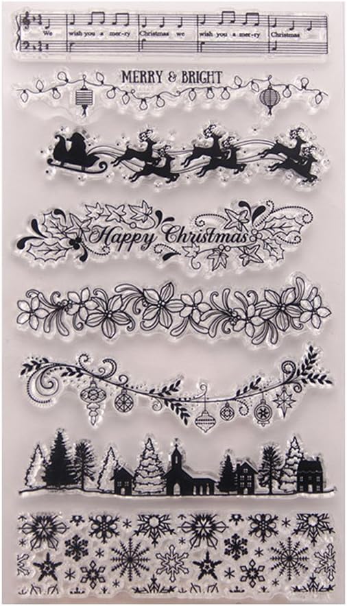 Yeptop Xmas Tree DIY Silicone Clear Stamp Cling Seal Scrapbook Embossing Album Decor
