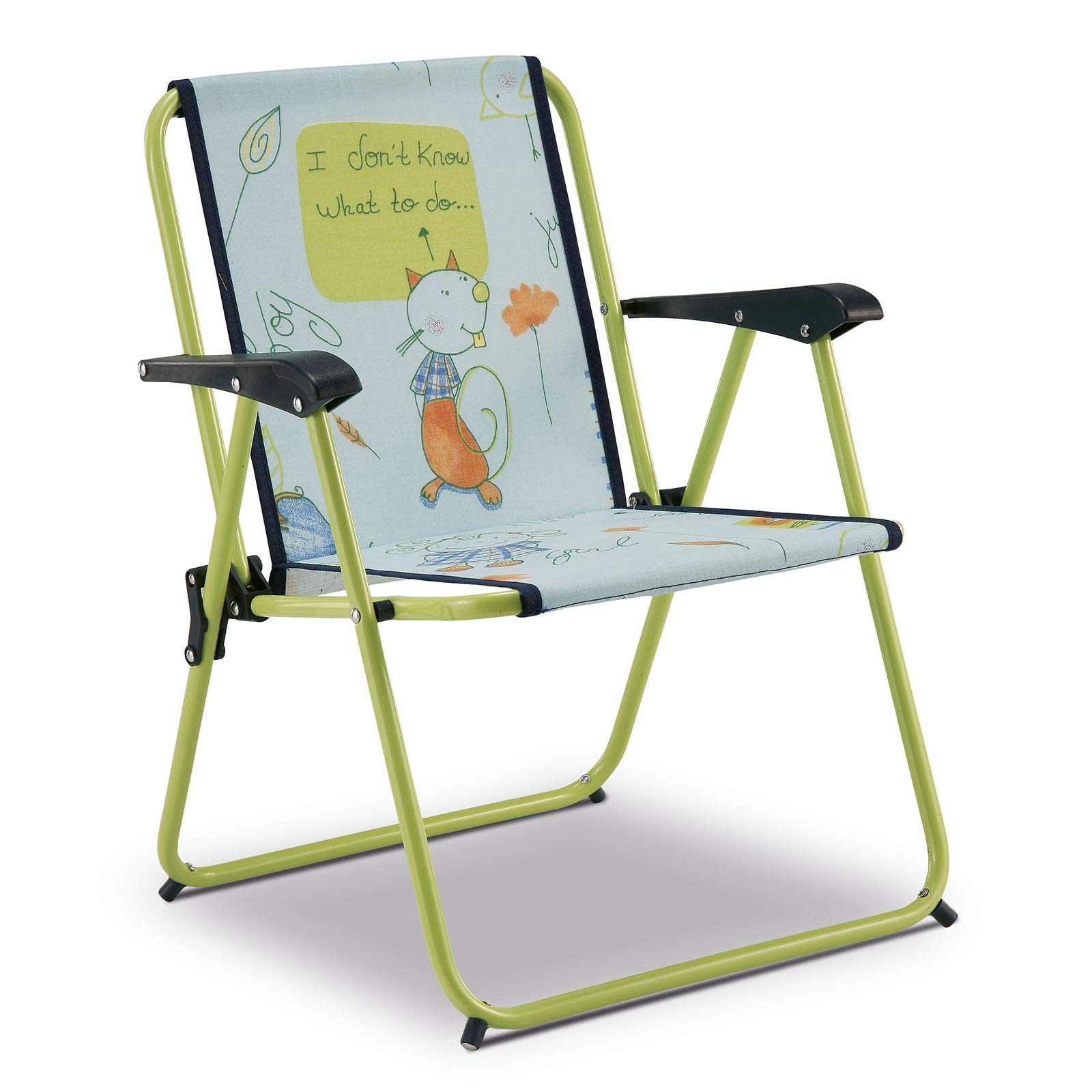 SOLENNY Solenny Children's Folding Chair for Garden or Beach, Padded 42 x 40 x 52 cm and Fun Design Children's Washable Fabric and Stabilising Feet for Extra Safety