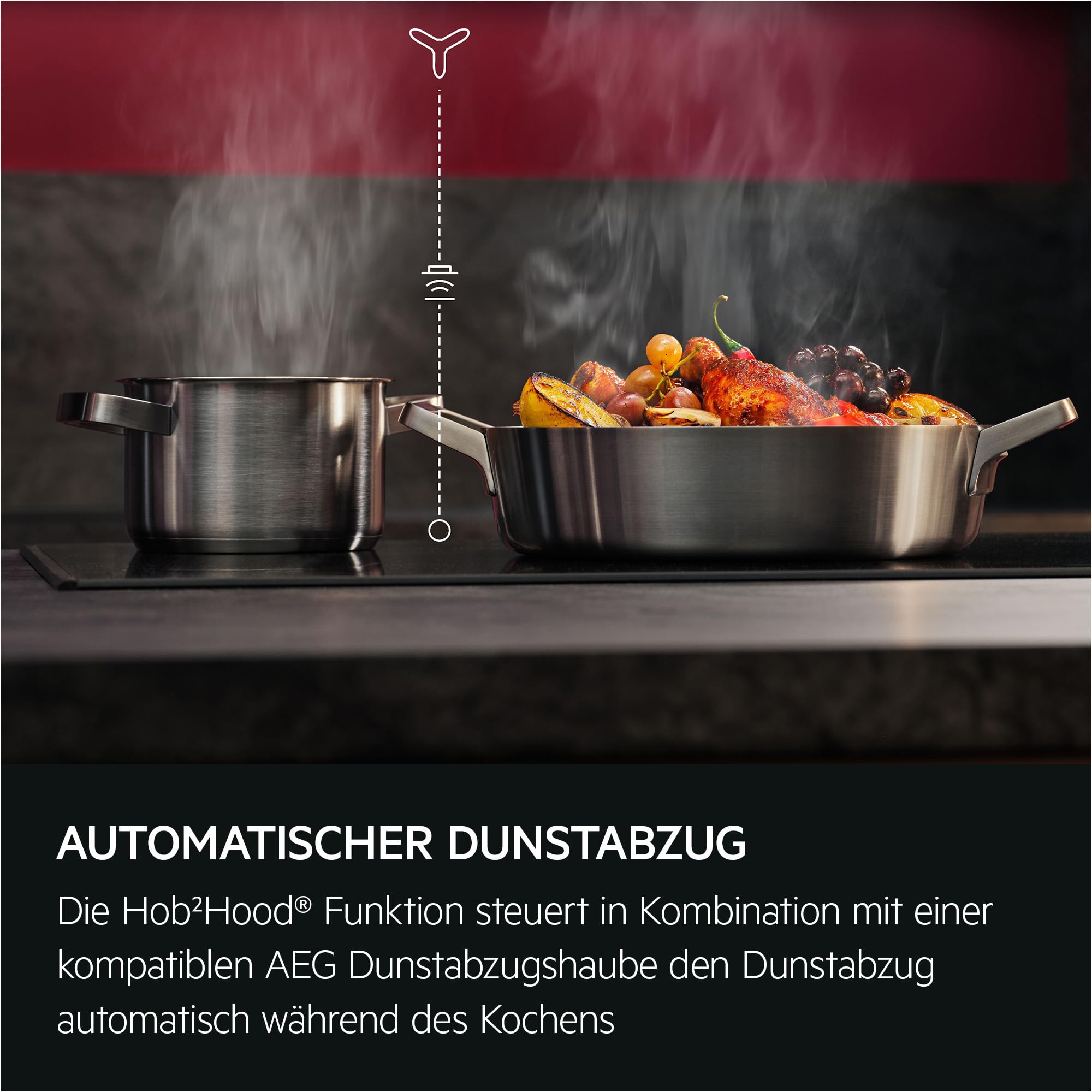 AEG Induktionskochfeld Autark 60 cm, Made in Germany, 4 Flex-Kochzonen mit kratzresistenter SaphirMattSE-Oberfläche, Bräterzone für mehr Flexibilität, Powerfunktion,Timer, Rahmenlos, Touch, TO64IC0FIT 7