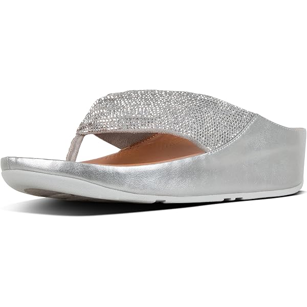 Amazon.com | FitFlop Women's Twiss Crystal Toe-Post Sandal, Black