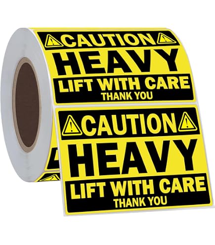 Heavy Package Labels 500 Pack Caution - 76mm X 51mm Bright Red Stickers ...