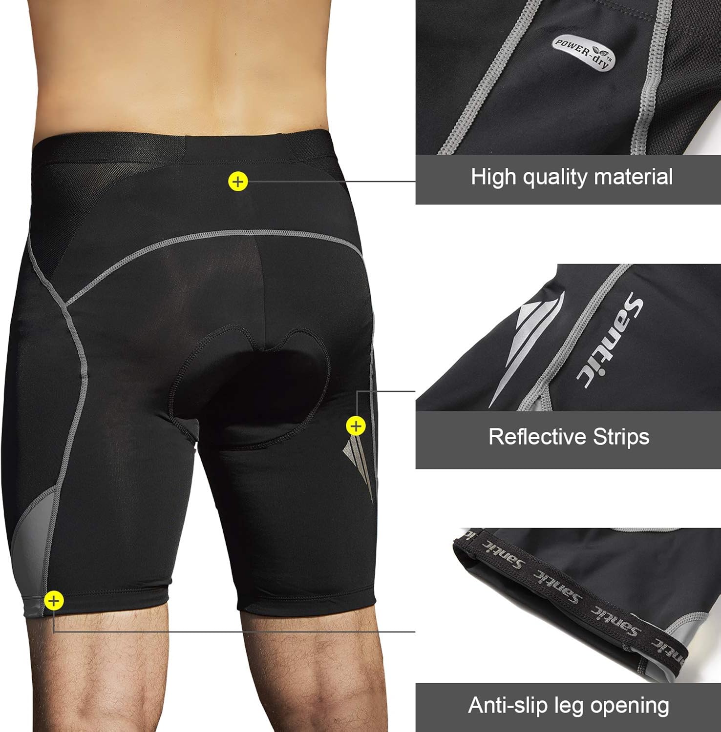 Santic Cycling Shorts Men's Bike Biking Bicycle Pants Tights 4D Coolmax Padded: Clothing