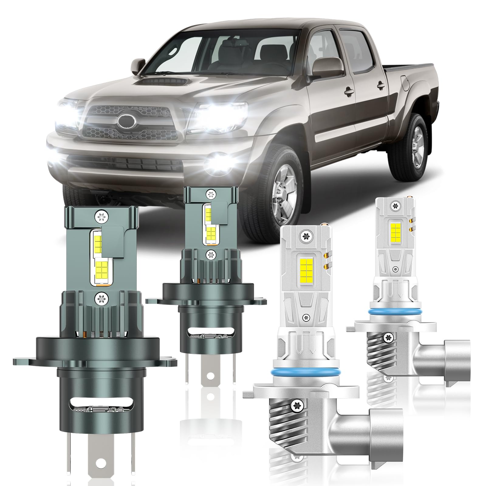 Photo 1 of ZSTOPCL Fit for Toyota Tacoma 2005-2011 Light Bulbs, High/Low Beam Fog Light Bulbs Combo, 800% Brightness, 6000K Cool White, Plug and Play, Pack of 4