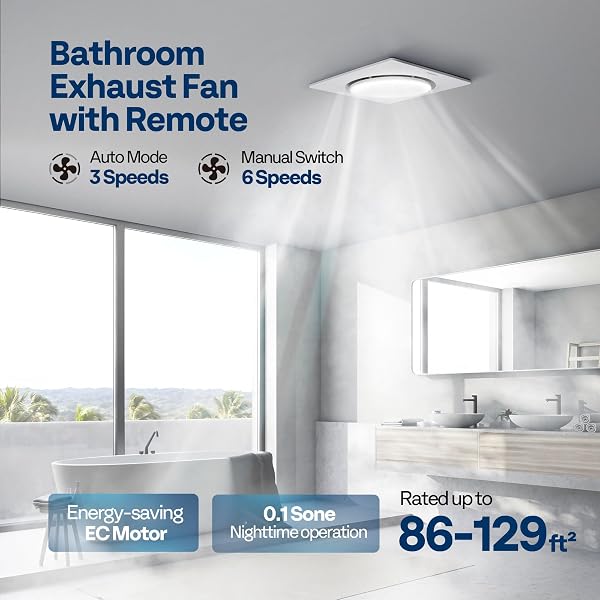VIVOHOME AUTOFLOW BATHROOM EXHAUST FAN WITH HUMIDITY SENSOR (160-110-50CFM) – ENERGY-SAVING EC MOTOR,10.2-INCH CEILING RETROFIT BATH FAN, NO ATTIC ACCESS NEEDED(INSTALL KIT, 4-IN DUCT INCLUDED)