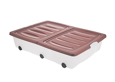 TS Exclusiv Unterbettkommode Braun 60l Rollbox Räder Unterbettbox Spielzeugkiste