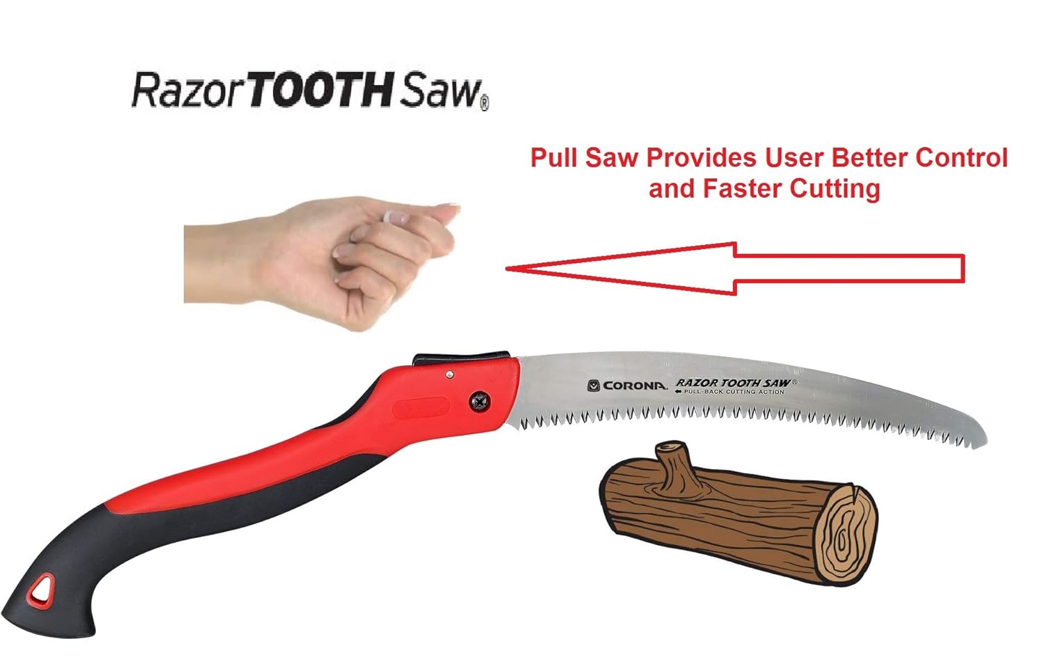 Corona RazorTOOTH Folding Pruning Saw, 10 Inch Curved Blade, RS 7265D