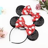 DRESHOW Glitter Mouse Ears Bow Headband Party Cosplay Women view 2
