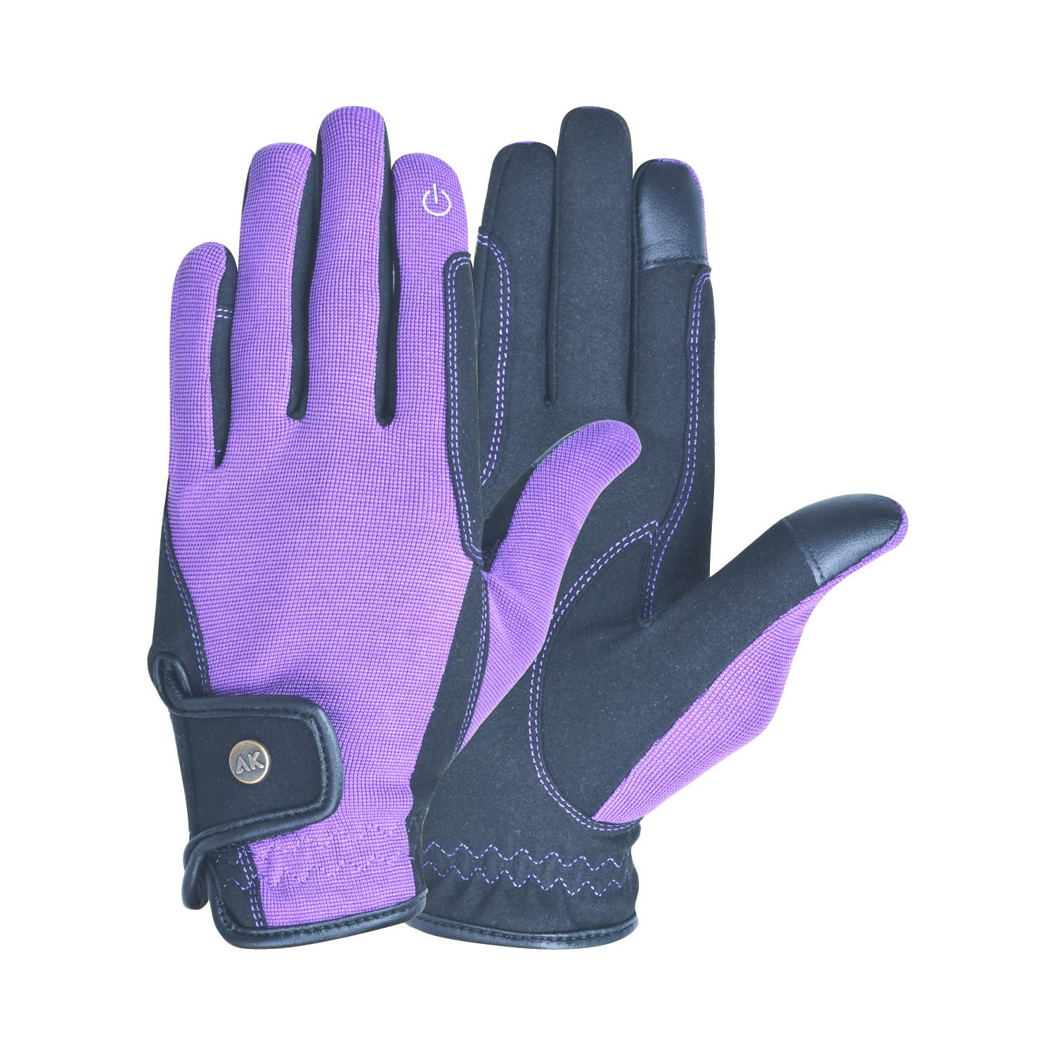 AK Fine Tech Micro Suede Riding & Multifunctional Horse Riding Gloves AKRS-8484 (L, Purple)