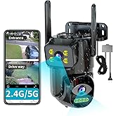 LETSCEE Dual Lens WiFi Security Camera Outdoor, 2.4G/5G PTZ Outdoor Plug-in Camera Auto Tracking,Home Security Surveillance System,WiFi,Night Vision,7/24 Recording