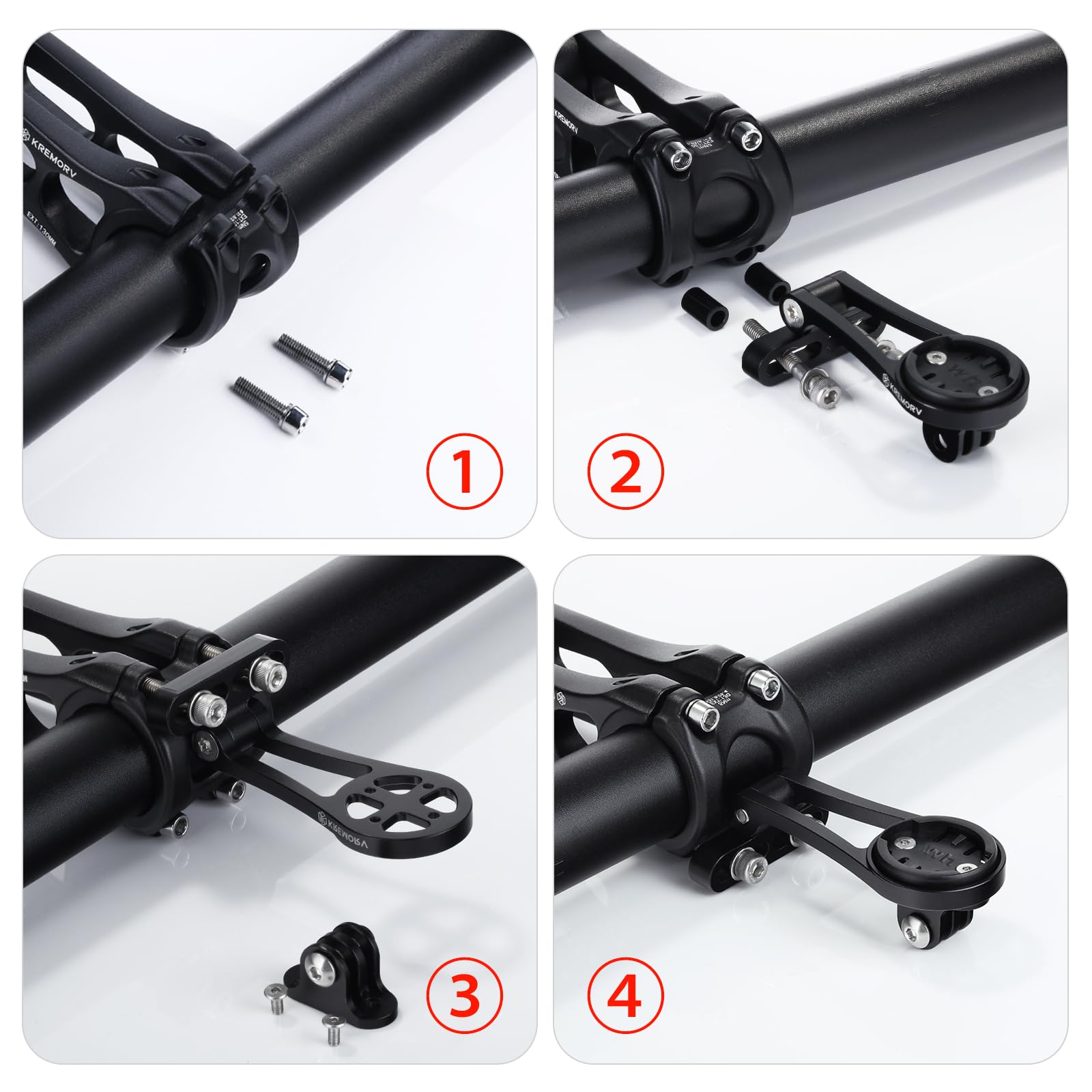 KREMORV Bike Mount for Wahoo Elemnt, Bolt, Roam, Mini - Adjustable Aluminum Alloy Bicycle Computer Mount