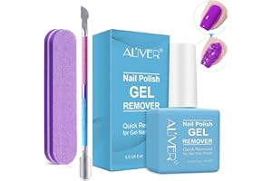 ZODENIS Gel Nail Polish Remover For Nails with Cuticle Pusher & Nail File Buffer, Gel Nail Remover, Quick & Easy Remove Gel Polish In 2-3 Mins, No Soaking or Wrapping