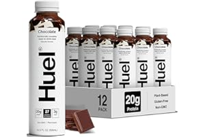 Huel Ready-to-Drink | Chocolate Meal Replacement Drink | High Protein Drink | Nutritionally Complete, Low Sugar, High Fiber, Plant Based, Vegan, Healthy | 20g Protein Per Bottle | 16.9 Fl Oz (12 Pack)
