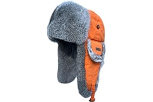 IFURHATAL Winter Trapper Hat for Men Women 100% Real Rabbit Fur Russian Fur Winter Ushanka Hat Men Aviator Hat Mens Trapper Hat
