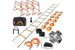 Kvittra Adjustable Speed Training Hurdles Fitness & Speed Training Equipment with Agility Ladder - Plyometric Fitness & Speed Training – Hurdle/Obstacles for Soccer, Football, Track & Field