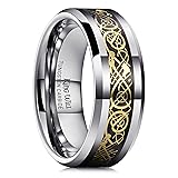 King Will Dragon 8mm Gold Celtic Dragon Tungsten