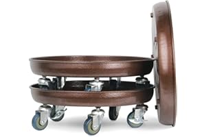 KAOOLAA 2 Pack Plant Caddy 14 Inches Heavy Duty Plant Stand with Lockable Wheels, Support 200 Lbs Plants, Indoor and Outdoor Flowerpot Tray (14, Matte Bronze)