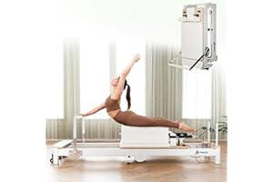 PAETA Pilates Reformer, 92” Aluminum Reformer Pilates Machine, Foldable Pilates Machine Equipment, with Music Wire Springs and Jump Boards