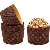 Pastry Chef's Boutique Deluxe Corrugated Panettone Paper Pan Mold - Small - 500gr - 5-1/4" x 3-3/4"- Pack of 6