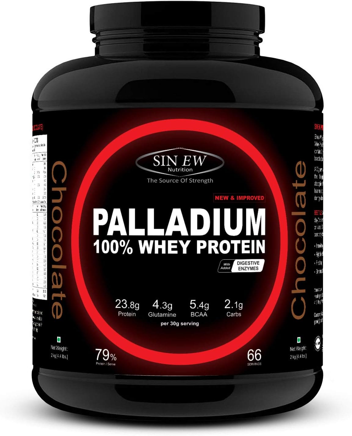 Sinew Nutrition Palladium Whey Protein with Digestive Enzymes, 2 kg (Chocolate)
