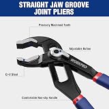 WORKPRO Water Pump Pliers 40/52mm Wide Jaw 200mm 250mm 2-Piece Set view 3