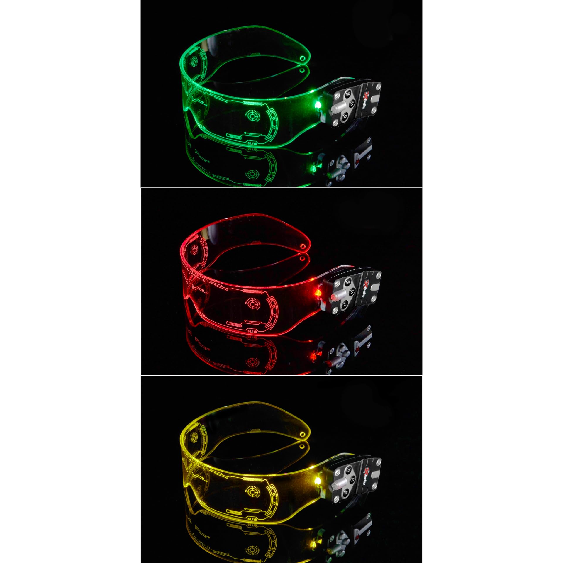 SpyX Night Ops Glasses - Hi-Tech Spy Toy Gadget for Spy Kids Night Mission. Dual LED Lights: White Spotlight & 3-Color Silent Signal Lights. Mission Graphics Etched Into Surface