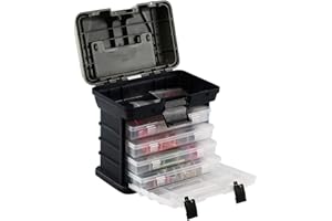 KINJOEK Fishing Tackle Box Kit, Portable 4 Layers Fishing Accessory Box Case, Fishing Tackle Storage for Fresh Water and Salt