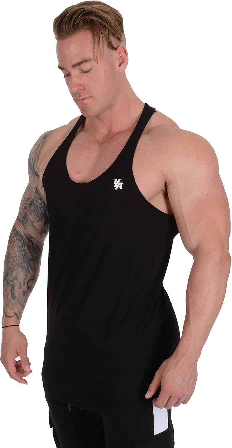 YoungLA Stringer Tank Tops Men with Raw Edges Cut Scissors Trends 318: Clothing