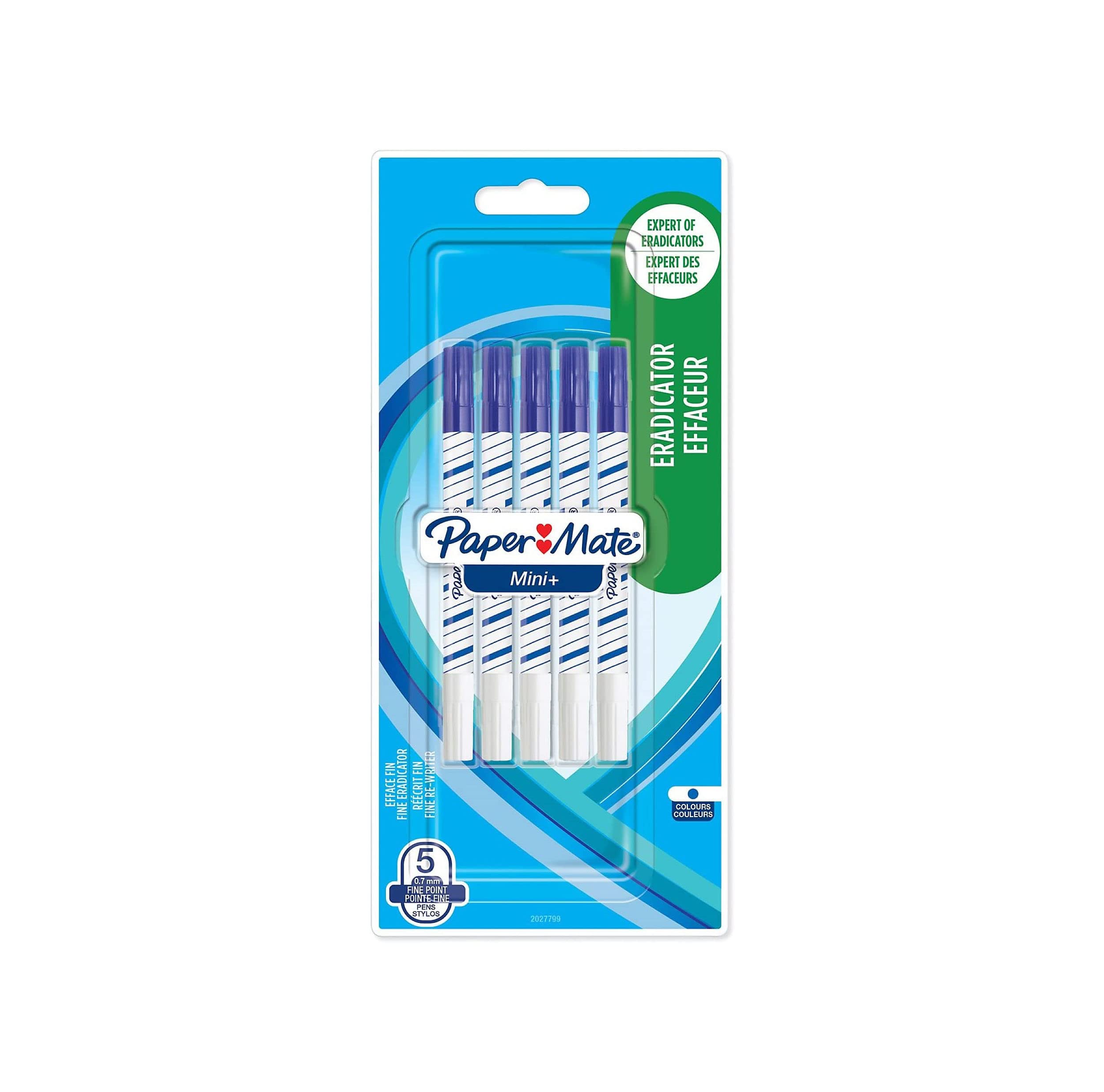 Paper Mate Mini+ Eradicator | Fine Point | Blue | Pack of 5